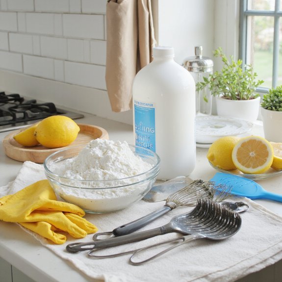 gather natural cleaning supplies
