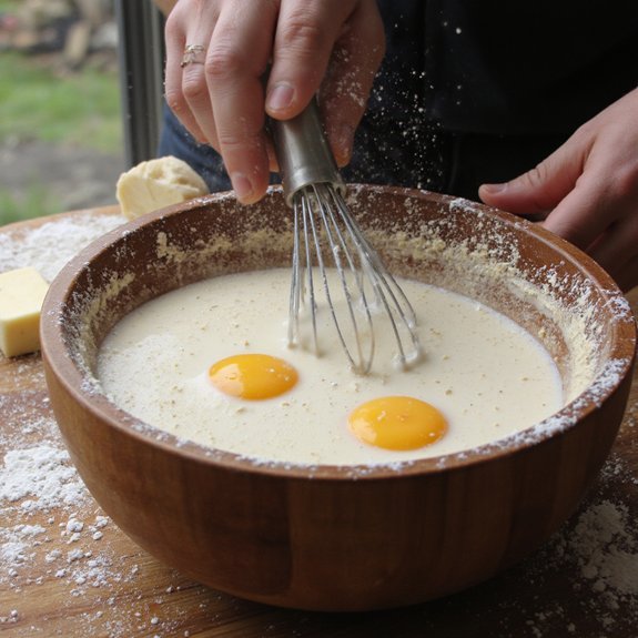 mix batter carefully hydrate