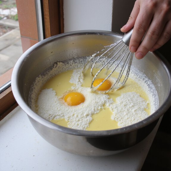 whisk eggs for optimal airiness