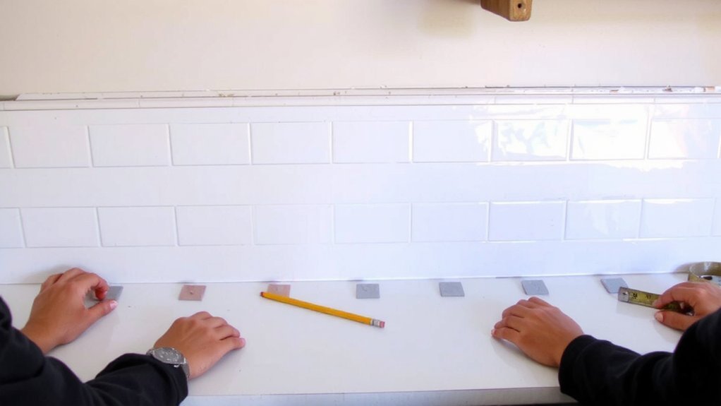 centerline_dry_fit_ensure_symmetry_boxhr How Do I Install Kitchen Backsplash?