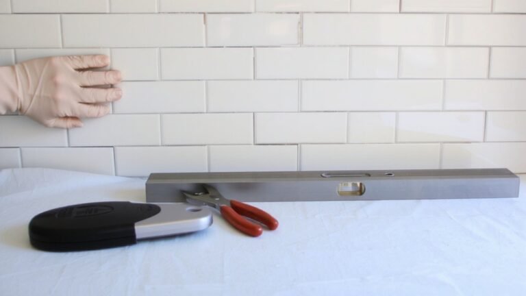 measure cut adhere grout