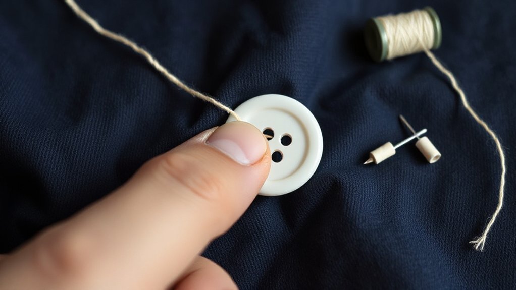 sewing a button tutorial